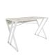 Bureau style industriel Powa 120cm Blanc et Blanc Effet marbre