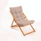 Chaise de jardin Purrault Bois massif clair et Tissu Marron clair