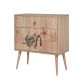 Commode 3 tiroirs Sleek Bois Motif Feuilles abstrait