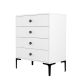 Commode 4 tiroirs Tullio H90,7cm Blanc