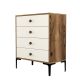 Commode 4 tiroirs Tullio H90,7cm Bois et Blanc crème