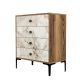 Commode 4 tiroirs Tullio H90,7cm Bois et Blanc Effet marbre