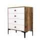 Commode 4 tiroirs Tullio H90,7cm Bois et Blanc