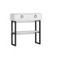 Console 2 tiroirs Naihi L90cm Métal Noir et Bois Blanc