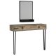 Console style industriel 1 tiroir L120cm avec miroir 45x75cm Cetrix Bois vintage et Métal Noir