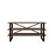 Console style industriel Wolyn L120xH33,4cm Bois Naturel et Métal Noir