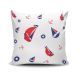 Coussin Cruser 43x43cm Tissu Motif Nautique Rouge, Bleu et Blanc