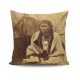 Coussin Hawk 43x43cm Tissu Motif Jeune indien Jaune et Noir