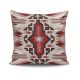 Coussin Kizi 43x43cm Tissu Motif Ethnique Rouge, Noir et Beige