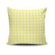 Coussin Twain 43x43cm Tissu Motif Carreaux Jaune et Blanc