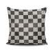 Coussin Twain 43x43cm Tissu Motif Echiquier Noir et Blanc