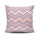 Coussin Twain 43x43cm Tissu Motif Zigzag Bleu, Blanc et Rouge