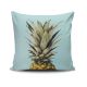 Coussin Vinoe 43x43cm Tissu Motif Ananas fond Bleu