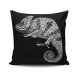 Coussin Yoder 43x43cm Tissu Motif Caméléon Noir et Blanc