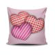 Coussin Zemra 43x43cm Tissu Motif 3 cœurs fond Rose