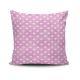 Coussin Zemra 43x43cm Tissu Motif Petits cœurs Blanc et Rose