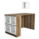 Ensemble bureau et 5 niches Officila Bois et Blanc