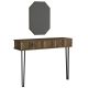 Ensemble console 1 tiroir avec miroir Tulipia Bois foncé