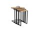 Ensemble de 3 tables basses gigognes Ineke Métal Noir et Bois clair