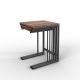 Ensemble de 3 tables d'appoint gigognes Aeron Métal Noir et Bois Chêne foncé