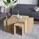 Ensemble table basse et tables d'appointes gigogne Adiunxi Bois Naturel