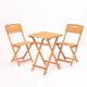 Ensemble table et 2 chaises de jardin Crodoue Bois massif Naturel