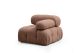 Fauteuil accoudoir ou module d'angle droit Nourhane Tissu Marron