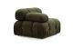 Fauteuil accoudoir ou module d'angle gauche Nourhane Tissu Vert