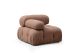 Fauteuil accoudoir ou module d'angle gauche Nourhane Tissu Marron