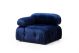 Fauteuil accoudoir ou module d'angle gauche Nourhane Velours Bleu foncé