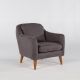 Fauteuil Ashild Pin massif Marron et Tissu Anthracite