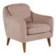 Fauteuil Ashild Pin massif Marron et Tissu Beige