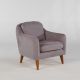 Fauteuil Ashild Pin massif Marron et Tissu Gris