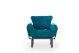 Fauteuil avec accoudoirs mobiles Tresa Velours Bleu canard