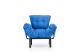 Fauteuil avec accoudoirs mobiles Tresa Velours Bleu