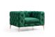 Fauteuil capitonné avec coussin Alykes Velours Vert