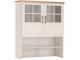 Meuble haut de cuisine 2 portes vitrées Albioz L85cm Pin Blanc et Marron miel