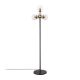 Lampadaire 4 lampes sphériques Guan H163cm Métal Noir et Verre Transparent