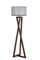 Lampadaire Ciol H166cm Bois foncé et Tissu Gris