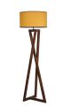 Lampadaire Ciol H166cm Bois foncé et Tissu Moutarde