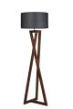 Lampadaire Ciol H166cm Bois foncé et Tissu Noir