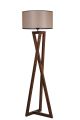 Lampadaire Ciol H166cm Bois Foncé et Tissu Taupe