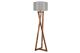 Lampadaire Ciol H166cm Bois Naturel et Tissu Gris foncé