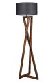 Lampadaire Ciol H166cm Bois Naturel et Tissu Noir