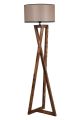 Lampadaire Ciol H166cm Bois Naturel et Tissu Taupe