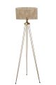 Lampadaire Couperin H155cm Métal Cuivre et Rotin Beige