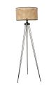 Lampadaire Couperin H155cm Métal Noir et Rotin Beige