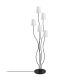 Lampadaire design 5 lampes Roselin H160cm Métal Noir et Tissu blanc