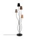 Lampadaire design 5 lampes Roselin H160cm Métal Noir et Tissu Blanc, Marron, Beige, Gris et Noir