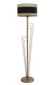 Lampadaire design Waxcop H165cm Métal Bronze et Rotin Beige et Noir